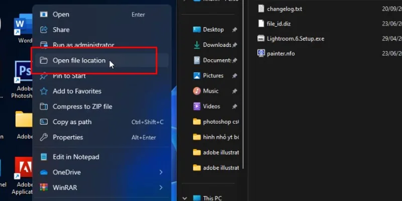 Lightroom CS6 Hướng Dẫn Cài Đặt Chi Tiết 23 Chuột phải vào icon lightroom cs6 và chọn như hình