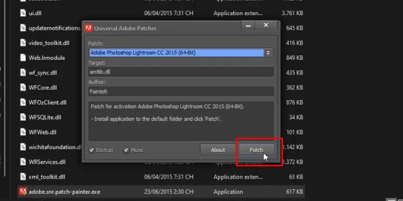 Lightroom CS6 Hướng Dẫn Cài Đặt Chi Tiết 28 Bấm Pastch và hoàn thành cài đặt phần mềm