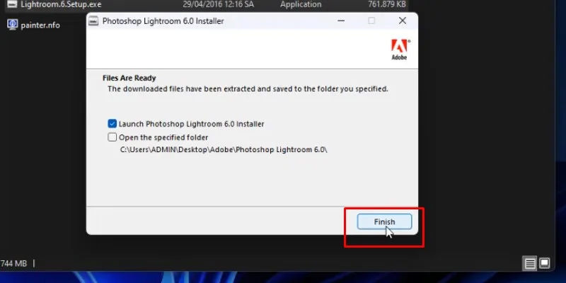 Lightroom CS6 Hướng Dẫn Cài Đặt Chi Tiết 14 bấm vào finish